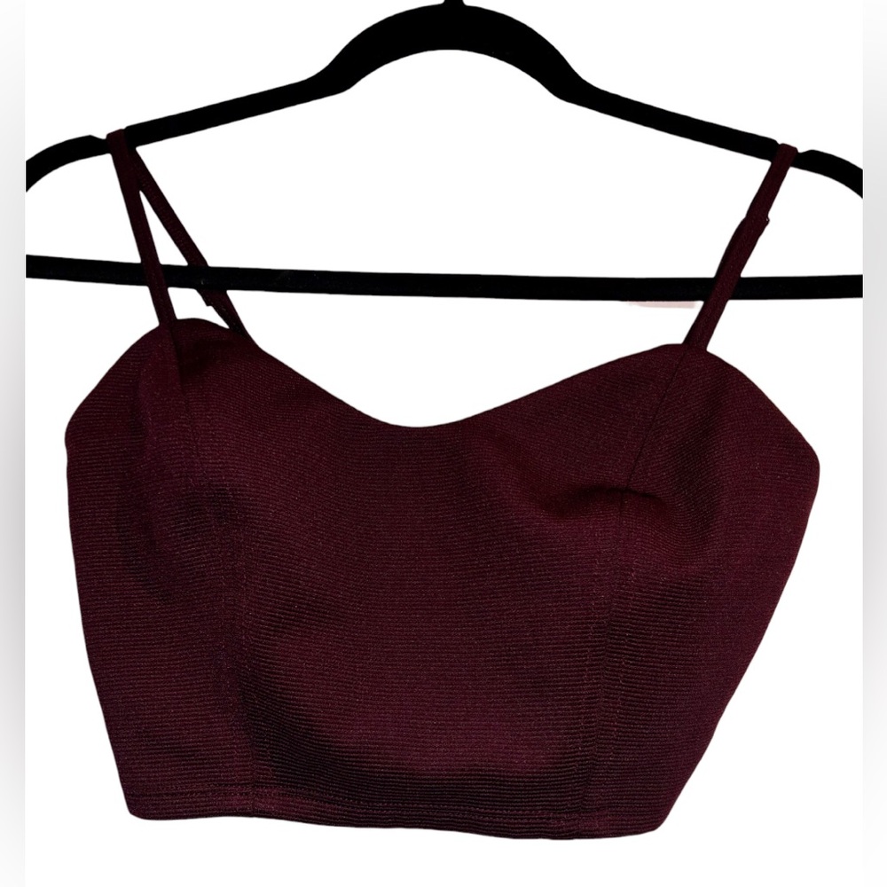 NWOT Dynamite Deep Burgundy Crop Top - Small - Picture 7 of 7
